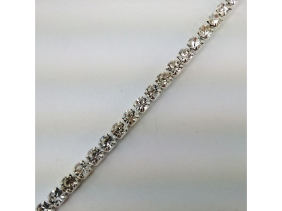 Traka sa kristalima / SS-18 Crystal - Srebrna osnova Tip A