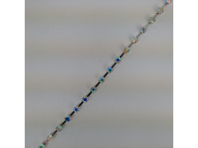 Traka sa kristalima / SS-12 AB Crystal - Tip B Srebrna osnova