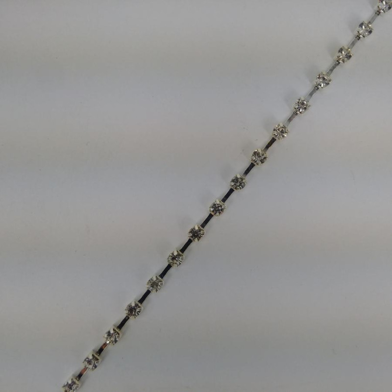 Traka sa kristalima / SS-12 Crystal Srebrna osnova Tip B