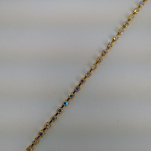 Traka sa kristalima / SS-08 AB Crystal - Zlatna osnova Tip B