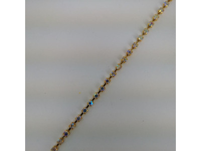 Traka sa kristalima / SS-08 AB Crystal - Zlatna osnova Tip B
